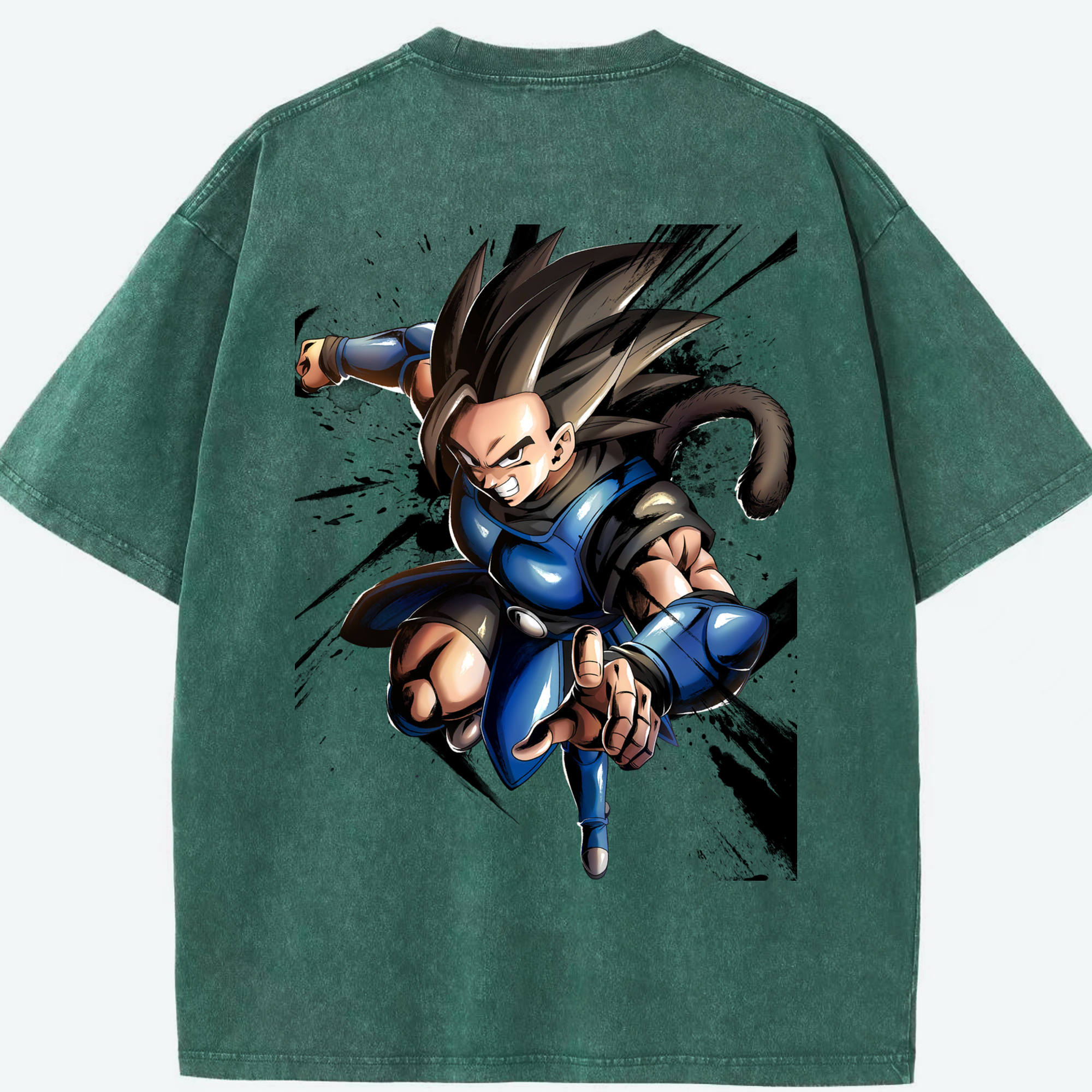 （画像用） ドラゴンボール ベジータ四世（Bejīta Yonsei）DRAGON BALL Vegeta IV 綿100% ヴィンテージ風 半袖Tシャツ（背面プリント）